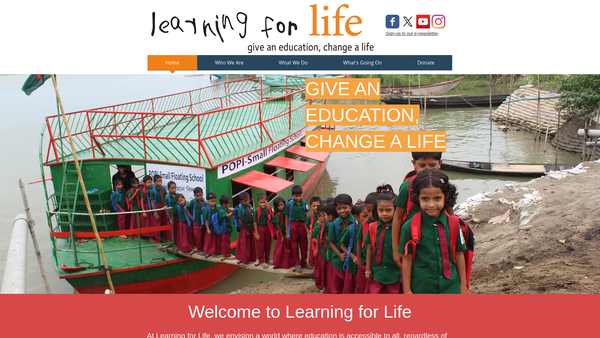 Screenshot of the Learning For Life UK Limited website
