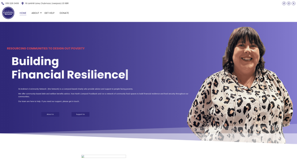 Screenshot of the St Andrew's Community Network website