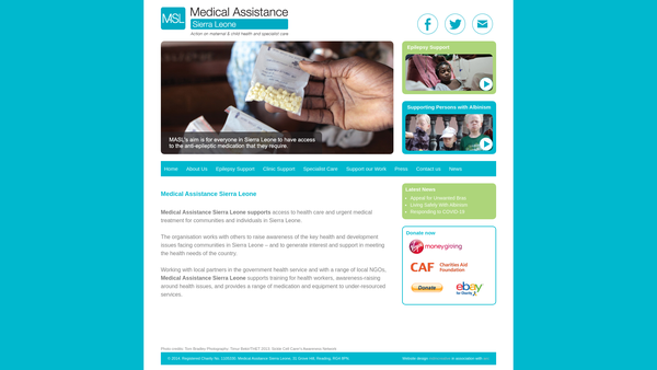 Screenshot of the Medical Assistance Sierra Leone website
