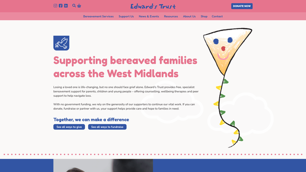 Screenshot of the Edward's Trust Ltd website