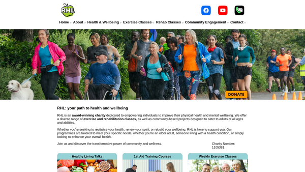 Screenshot of the Rushmoor Healthy Living website