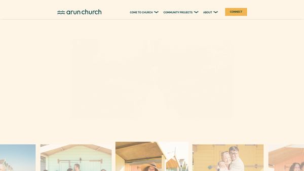 Screenshot of the Arun Community Church website
