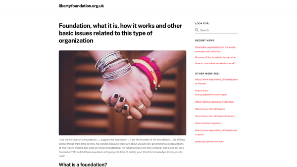 Screenshot of the Liberty Foundation website