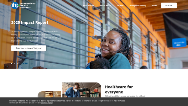 Screenshot of the International Health Partners (UK) Limited website