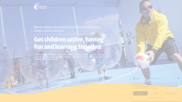 Screenshot of the Kings Active Foundation website