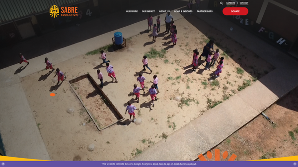 Screenshot of the Sabre Education Limited website