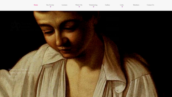 Screenshot of the The Arts Society North West Norfolk website