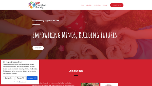 Screenshot of the Star Education Society website