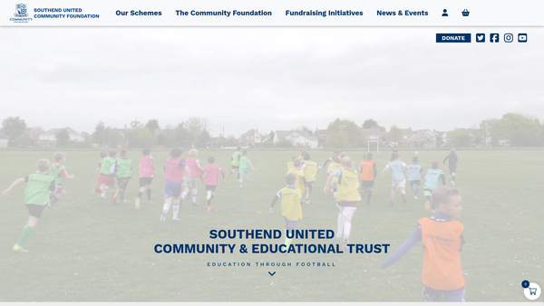 Screenshot of the Southend United Community Foundation website