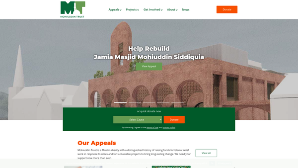 Screenshot of the Mohiuddin Trust website