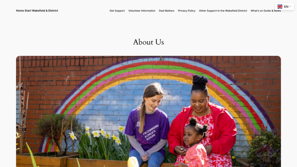 Screenshot of the Home-Start Wakefield And District website