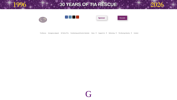 Screenshot of the Tia Greyhound & Lurcher Rescue website