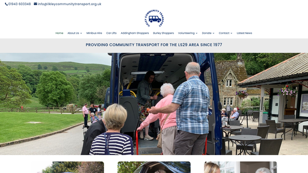 Screenshot of the Ilkley & District Good Neighbours Community Transport website