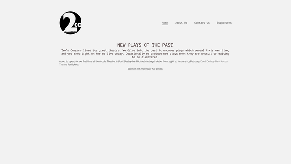 Screenshot of the Two's Company (Theatre) Limited website