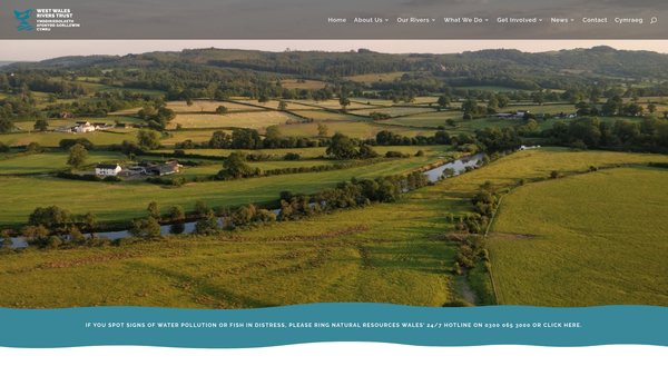 Screenshot of the West Wales Rivers Trust website
