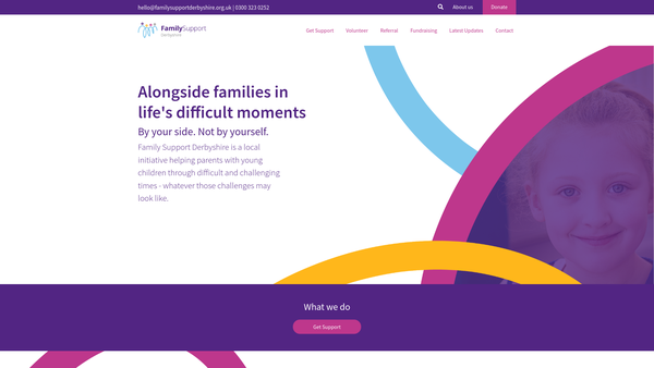Screenshot of the Family Support Derbyshire website