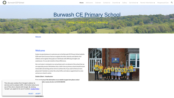 Screenshot of the Friends Of Burwash Schools website