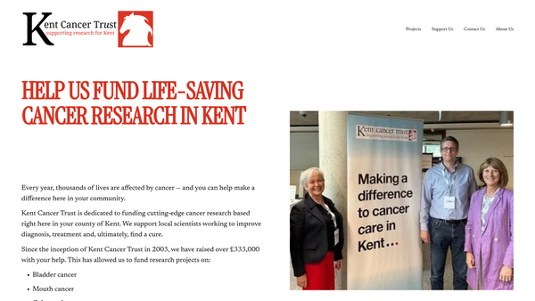 Screenshot of the Kent Cancer Trust website