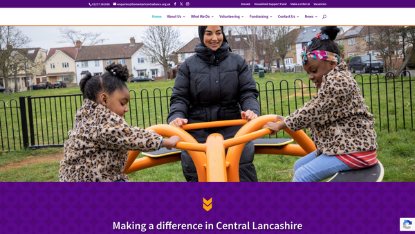 Screenshot of the Home-Start Central Lancashire Ltd website