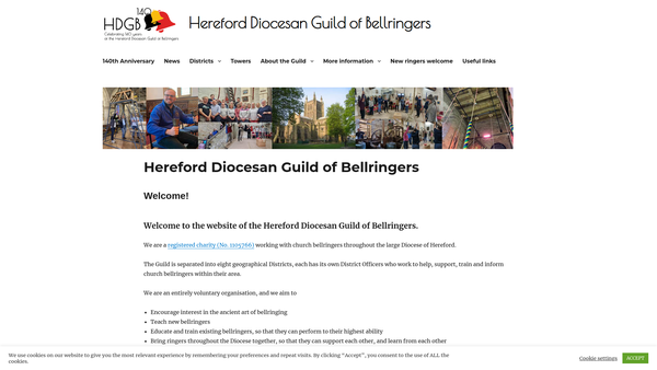 Screenshot of the Hereford Diocesan Guild Of Bellringers website