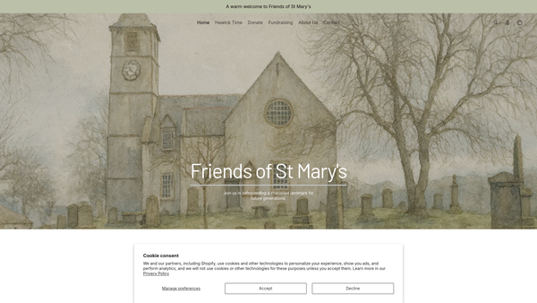 Screenshot of the Friends Of Saint Mary's Church, Sundridge website