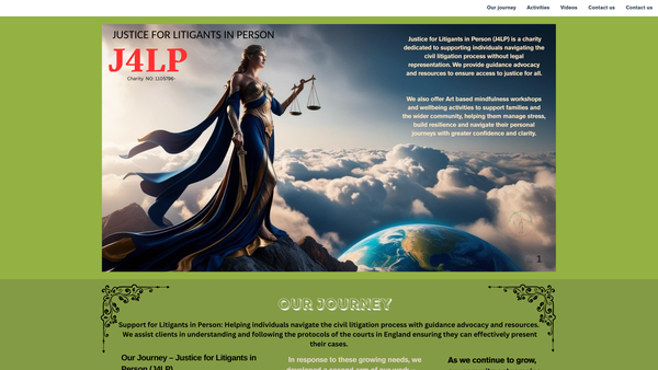 Screenshot of the Justice For Litigants In Person website