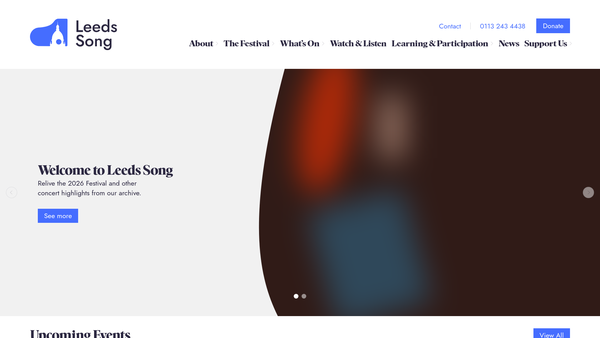 Screenshot of the Leeds Lieder + website