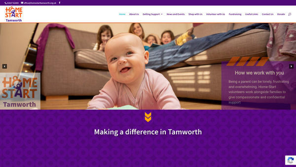 Screenshot of the Home-Start (Tamworth) website