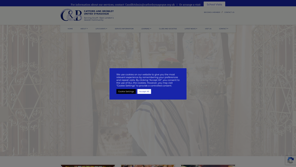 Screenshot of the Catford & Bromley Synagogue Trust website