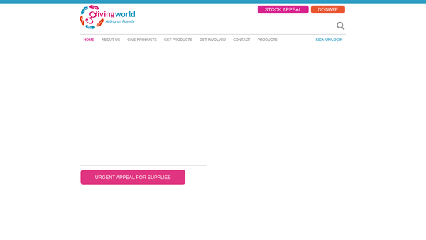 Screenshot of the Giving World website