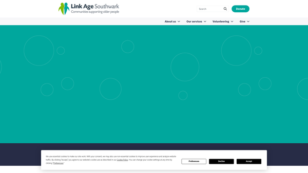 Screenshot of the Link Age Southwark website
