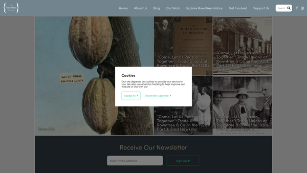 Screenshot of the The Rowntree Society website