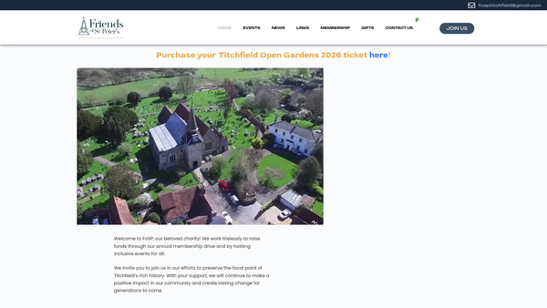 Screenshot of the The Friends Of St Peter's Church website
