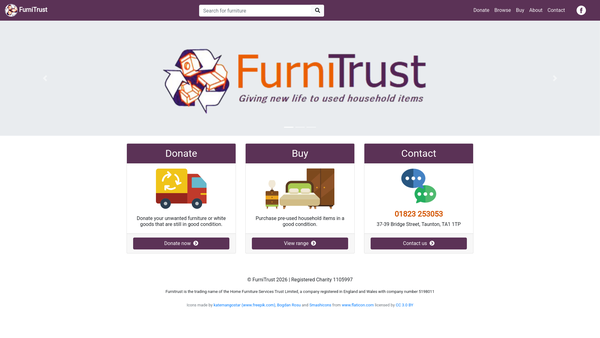 Screenshot of the Home Furniture Services Trust website