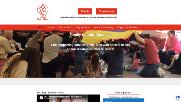 Screenshot of the First Step Opportunity Group website