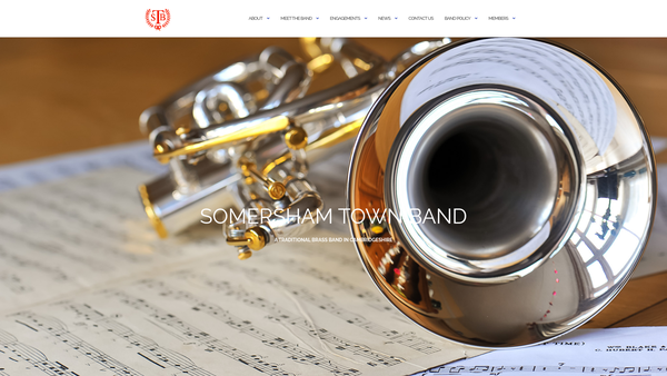 Screenshot of the Somersham Town Band website