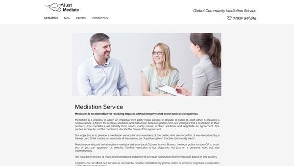 Screenshot of the Bournemouth Community Mediation Service website