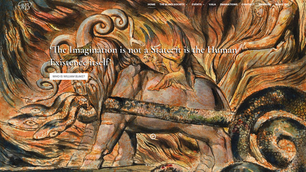 Screenshot of the The Blake Society At St. James's website