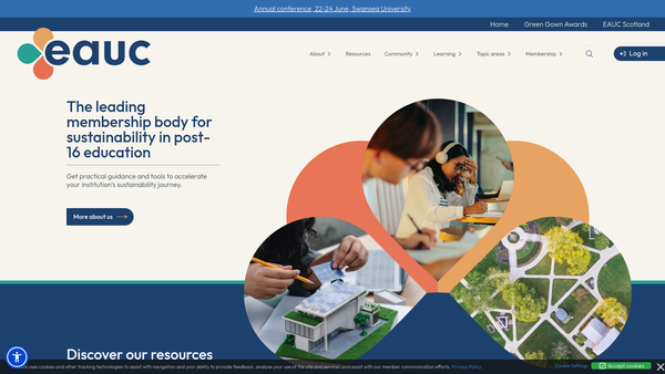 Screenshot of the The Environmental Association For Universities And Colleges website
