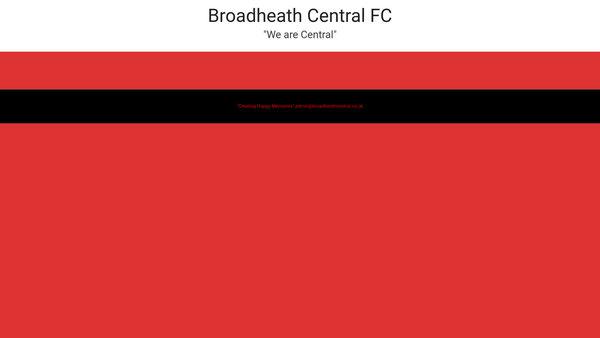 Screenshot of the Broadheath Central Football Club website