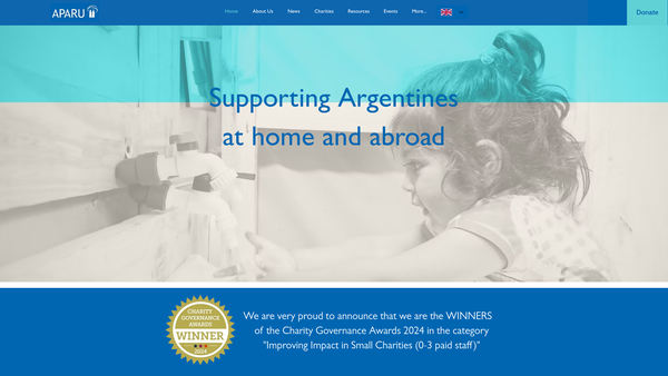 Screenshot of the Asociacion De Profesionales Argentinos En El Reino Unido website