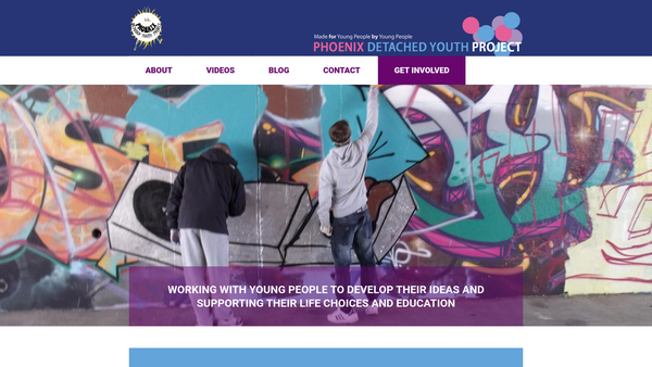 Screenshot of the The Phoenix Detached Youth Project website