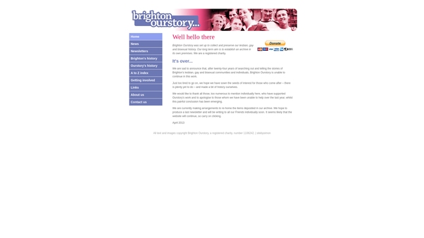 Screenshot of the Brighton Ourstory website