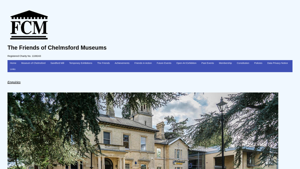 Screenshot of the The Friends Of Chelmsford Museums website