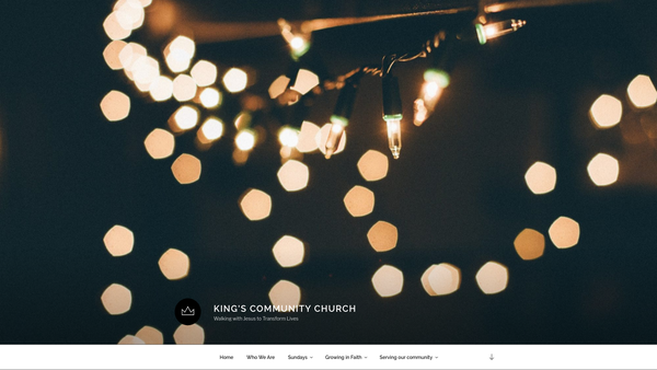Screenshot of the King's Community Church website