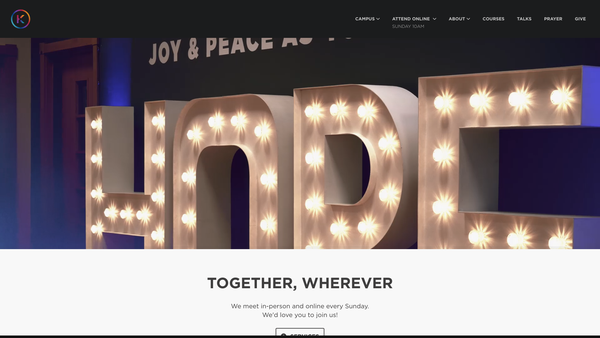 Screenshot of the Kingsgate Community Church website