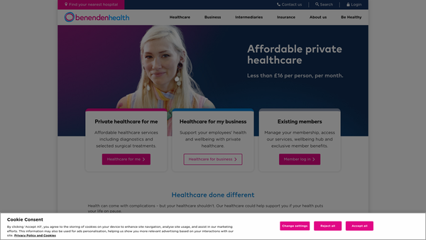 Screenshot of the The Benenden Charitable Trust website