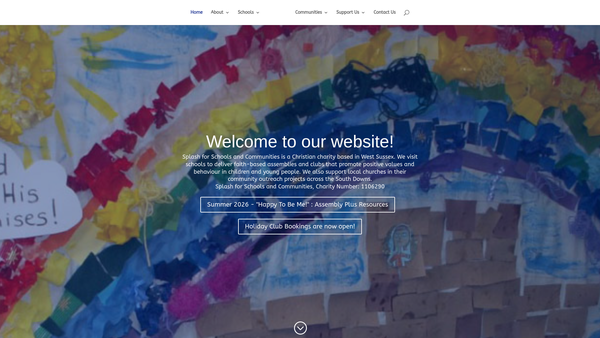 Screenshot of the Splash For Schools And Communities website