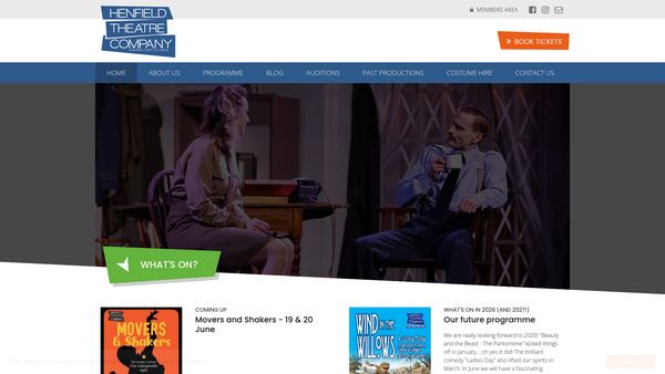 Screenshot of the Henfield Theatre Company website