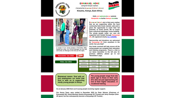 Screenshot of the Kanyawegi UK website